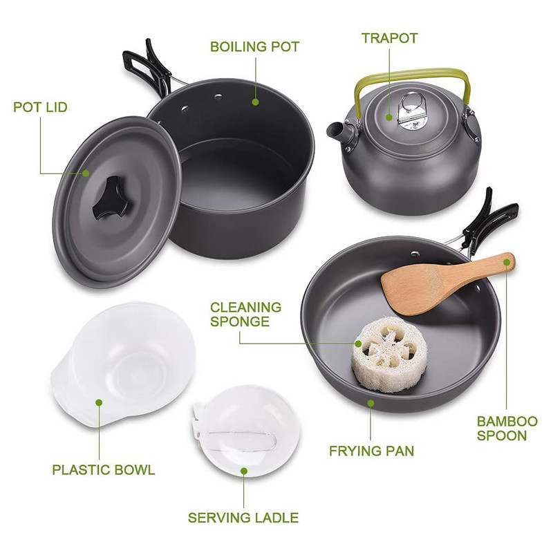 Kit de utensilios de cocina pa - Camping Cooking Kit Box reseña y precio