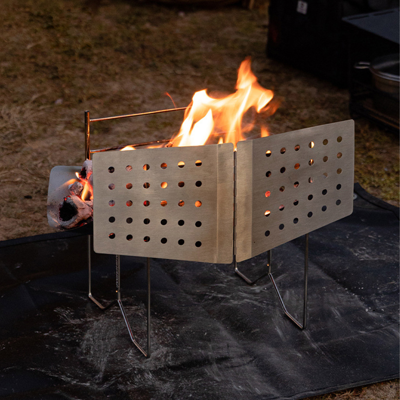 Paravientos Plegable de Acero  - Camping Cooking Fire Pit reseña y precio