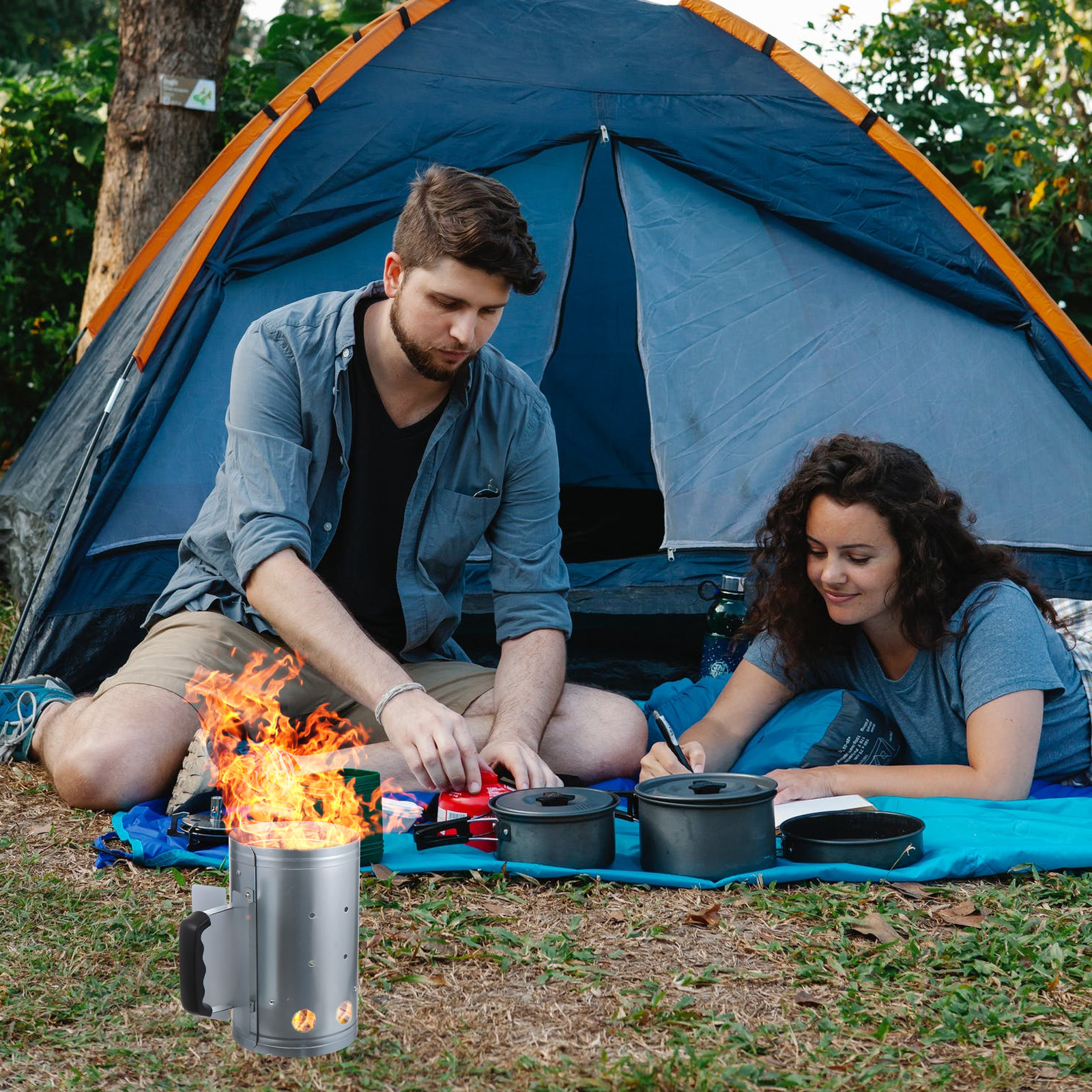 1 unidad de iniciador de fuego - Charcoal Chimney Starter reseña y precio