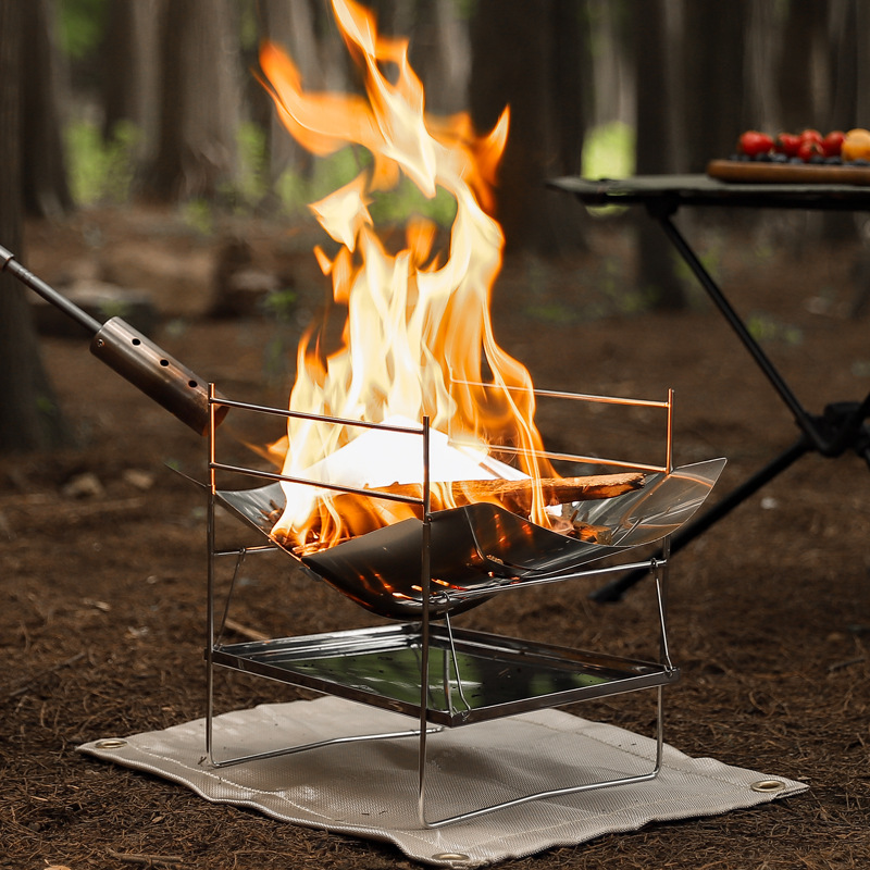 Estufa de leña para acampar, e - Camping Cooking Fire Pit reseña y precio
